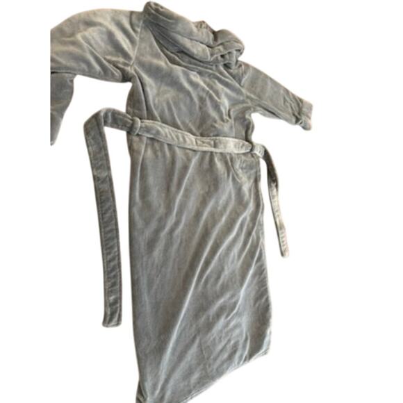 "ALEXANDER DEL ROSSA" women's PLUSH Gray Robe Belted Hooded Spa SZ L Pockets - Picture 9 of 9